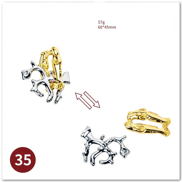 MEACAOFG Classic IQ Metal Brain Teaser 3D Alloy Box Kong Ming Lock Puzzles Magic Baffling Puzzle Game Toys for Children Adults Funny Gift - BIG FRENCHIES