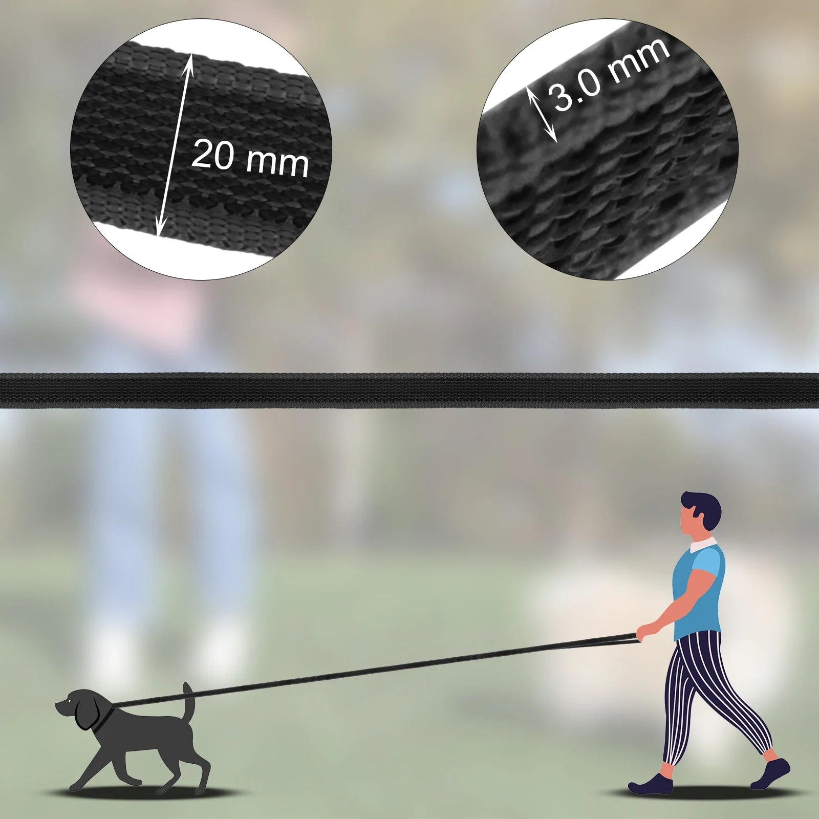Long Dog Leash - Dual Color, Easy Training - BIG FRENCHIES