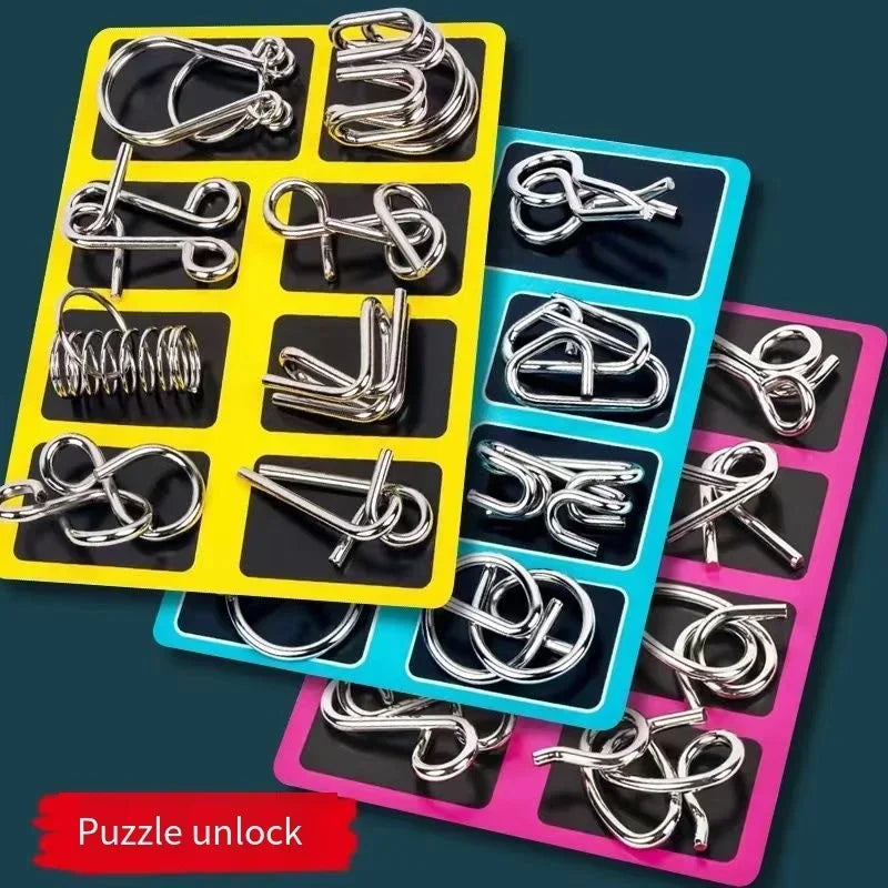 MEACAOFG 8/24/32Pcs Nine Link Series 3D Metal Puzzle Toy Release Buckle