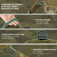 Tactical No-Pull Dog Harness – Adjustable MOLLE Military Vest for Medium & Large Dogs