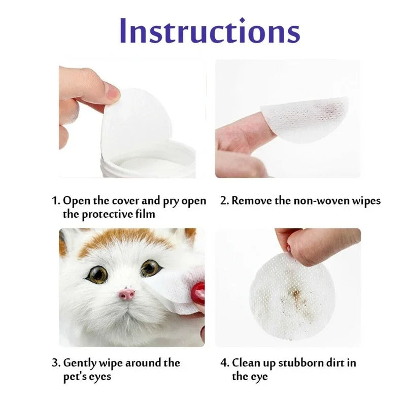 Gentle Pet Eye Wipes for Tear Stains 130 Pcs - BIG FRENCHIES