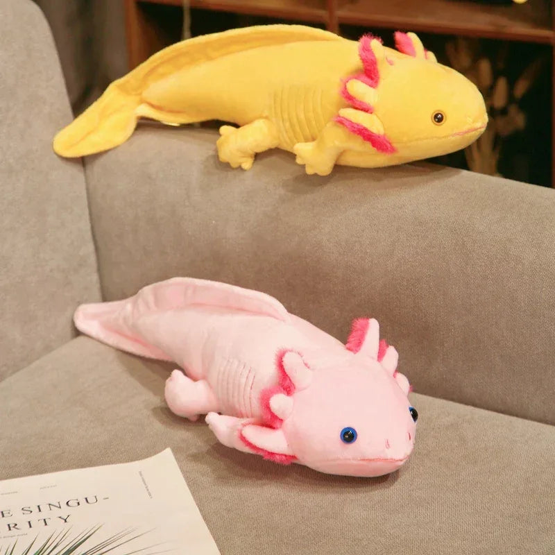 Kawaii Axolotl Plush Toy – Colorful Newt Stuffed Long Pillow - BIG FRENCHIES