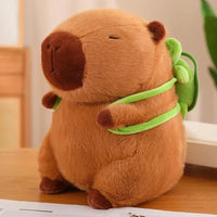 Strawberry Hat Capybara Plush – Small Turtle Backpack Pendant Toy