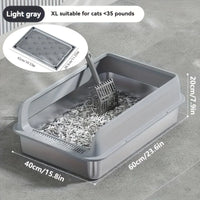 KEMORELA Stainless Steel Cat Litter Box with Lid | Enclosed High-Sided