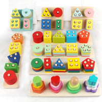 Montessori Wooden Building Blocks – Educational Color & Shape Toy - BIG FRENCHIES