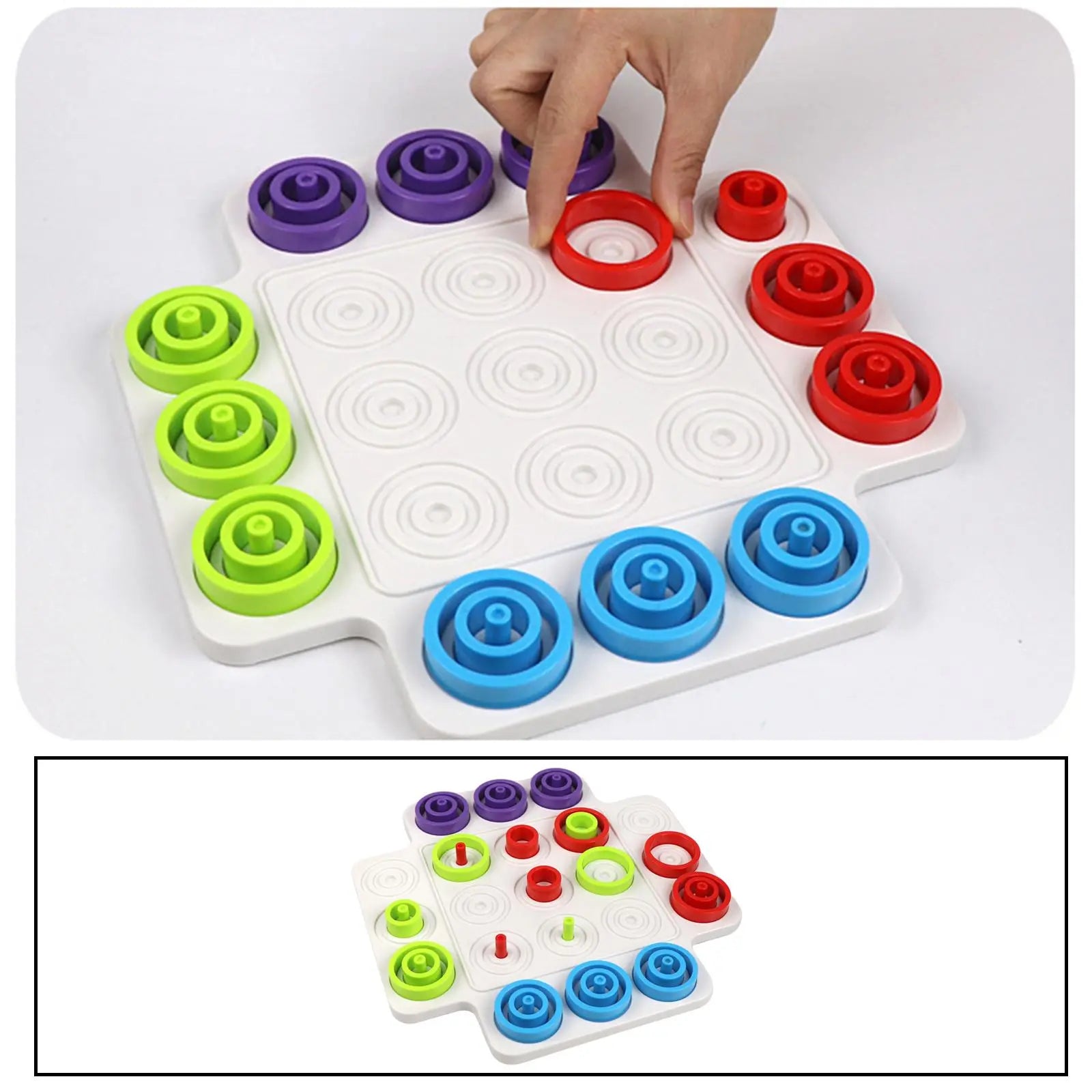 MEACAOFG Children Rings Chess  Montessori Logical Thinking Training Board Games