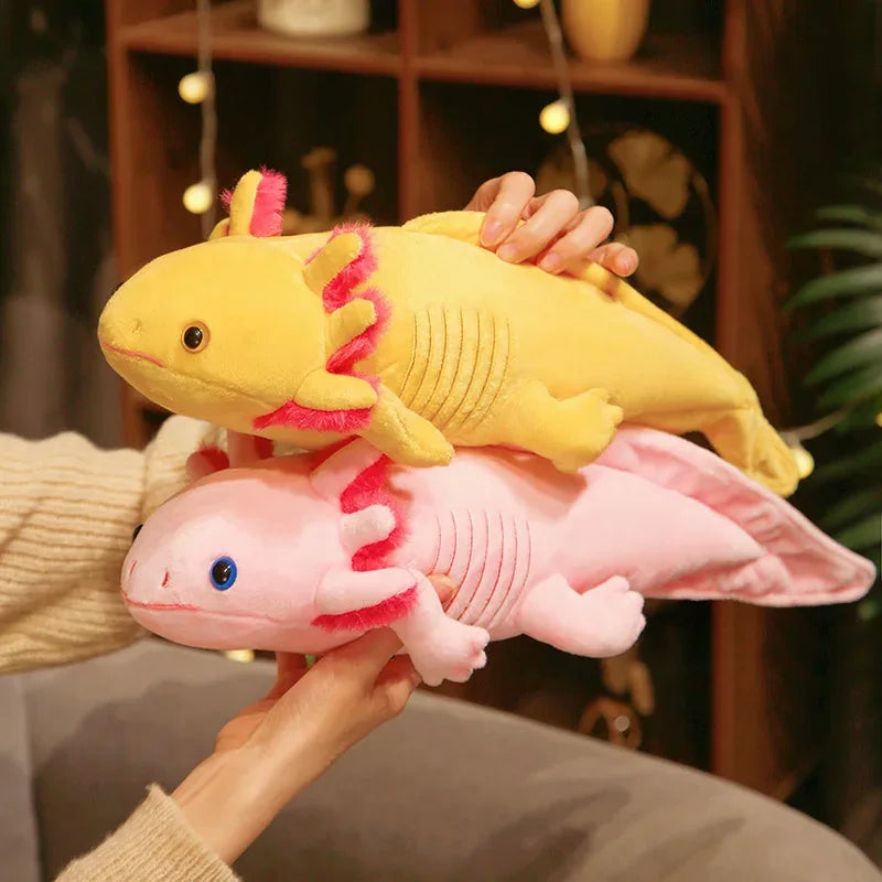 Kawaii Axolotl Plush Toy – Colorful Newt Stuffed Long Pillow - BIG FRENCHIES