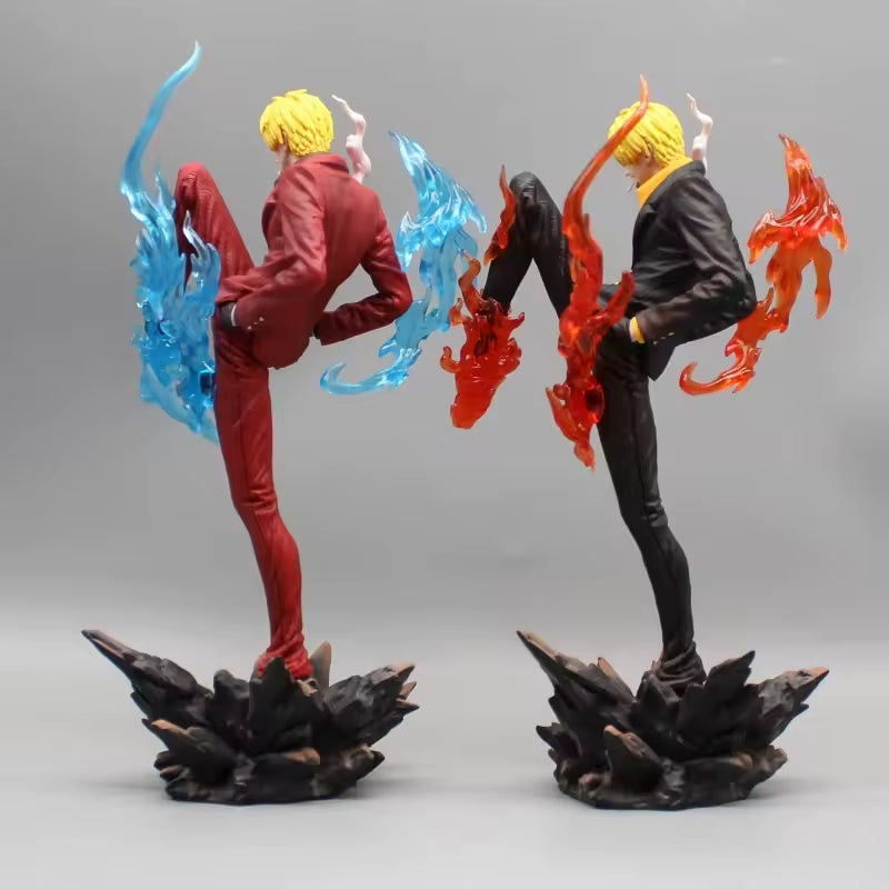 Vinsmoke Sanji Ifrit Jambe Anime Figure, One Piece Action Figurines Diable Jambe Black Foot 28 CM