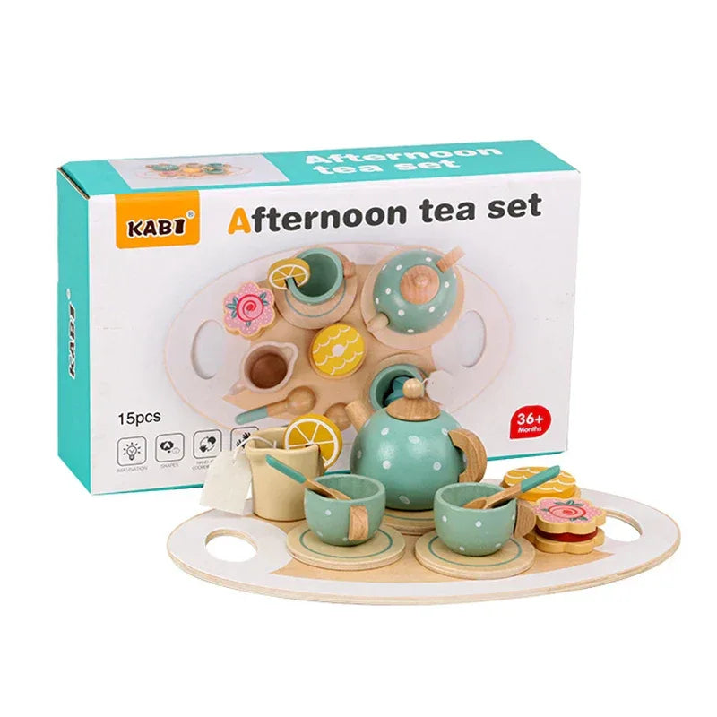 Wooden Afternoon Tea Set Toy | Kitchen Accessories Play for Kids - BIG FRENCHIES