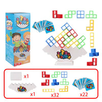 MEACAOFG 48PCS Tetra Tower Fun Balance Stacking Building Blocks Board Game for