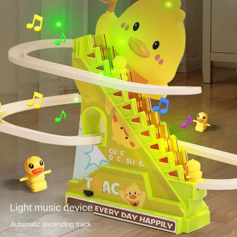 Stair Climbing Ducks Toy with Flashing Lights & Music - BIG FRENCHIES