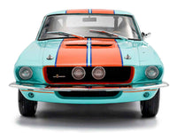 1967 Shelby GT500 #4 "Gulf Racing Tribute" Light Blue with Orange Stripes 1/18 Diecast Model Car by Solido