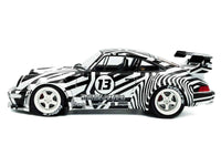 2022 RWB Bodykit #13 "The Zebra" Black and White Striped 1/18 Diecast Model Car by Solido
