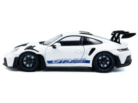 2024 Porsche 911 (992) GT3 RS White with Blue Stripes 1/18 Diecast Model Car by Solido