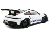 2024 Porsche 911 (992) GT3 RS White with Blue Stripes 1/18 Diecast Model Car by Solido