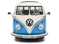 1962 Volkswagen T1 Samba Bus Baby Blue and White 1/18 Diecast Model Car by Solido
