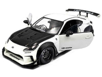 2024 Toyota GR86 LBWK Body Kit RHD (Right Hand Drive) Pearl White with Carbon Hood 1/18 Diecast Model Car by Solido