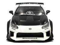 2024 Toyota GR86 LBWK Body Kit RHD (Right Hand Drive) Pearl White with Carbon Hood 1/18 Diecast Model Car by Solido