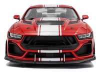 2024 Ford Shelby Mustang Super Snake Race Red with White Stripes 1/18 Diecast Model Car by Solido