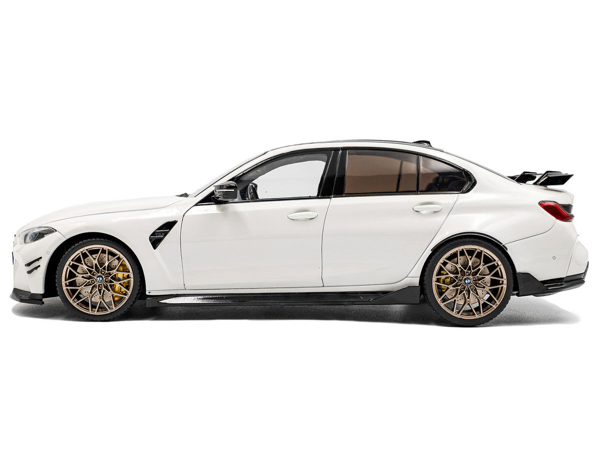 2024 BMW M3 Competition Alpine White with Carbon Top 1/18 Diecast Model Car by Solido
