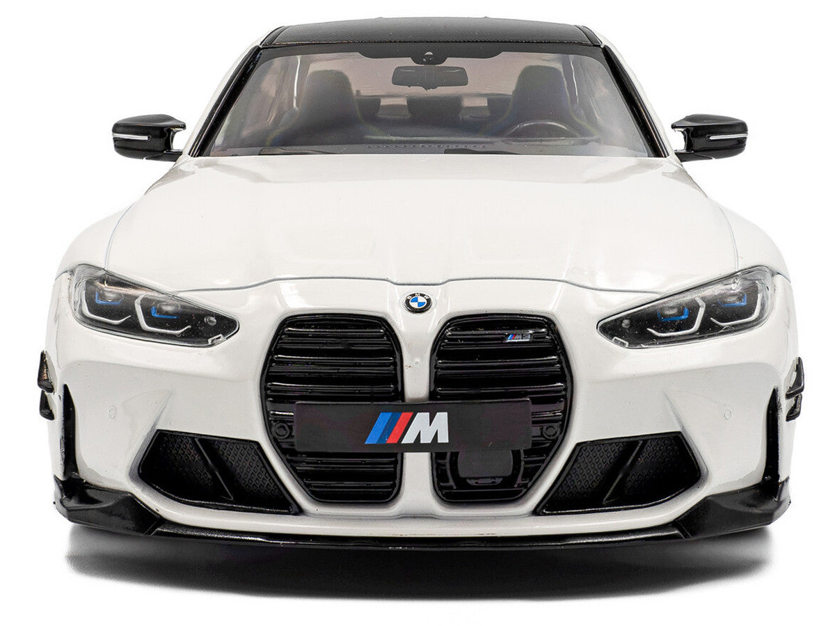 2024 BMW M3 Competition Alpine White with Carbon Top 1/18 Diecast Model Car by Solido