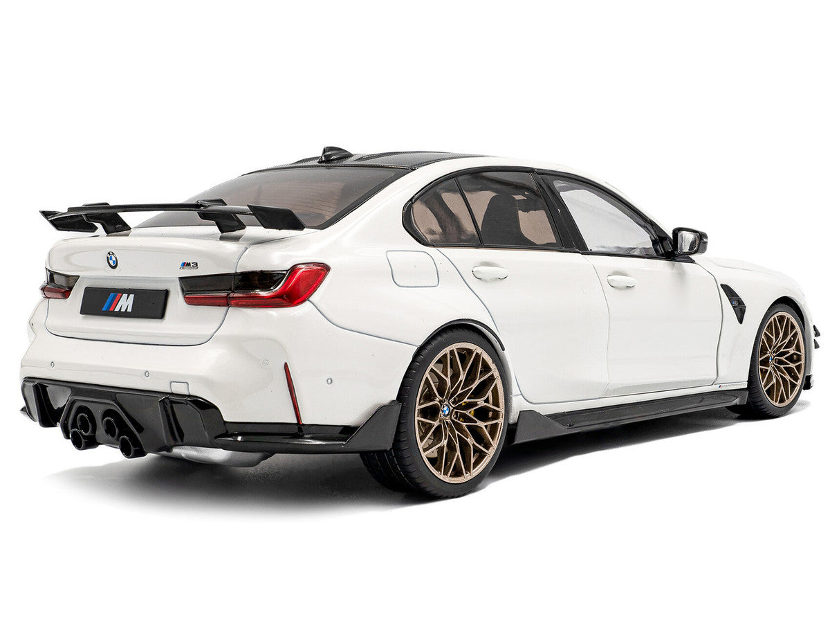 2024 BMW M3 Competition Alpine White with Carbon Top 1/18 Diecast Model Car by Solido