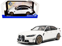 2024 BMW M3 Competition Alpine White with Carbon Top 1/18 Diecast Model Car by Solido