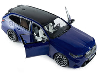 2025 BMW M5 Touring Marina Bay Blue Metallic with Black Top 1/18 Diecast Model Car by Solido