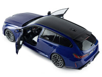 2025 BMW M5 Touring Marina Bay Blue Metallic with Black Top 1/18 Diecast Model Car by Solido