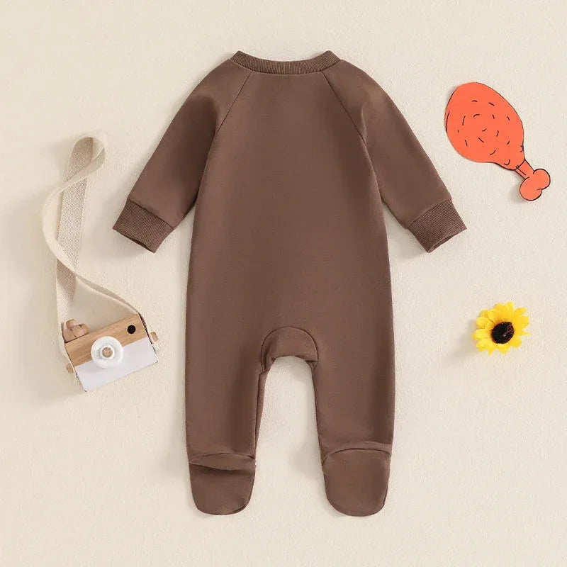 Baby Boys Girls Jumpsuit Long Sleeve Round Neck Romper Football Footie Bodysuit - BIG FRENCHIES