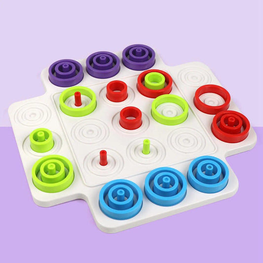 MEACAOFG Children Rings Chess  Montessori Logical Thinking Training Board Games