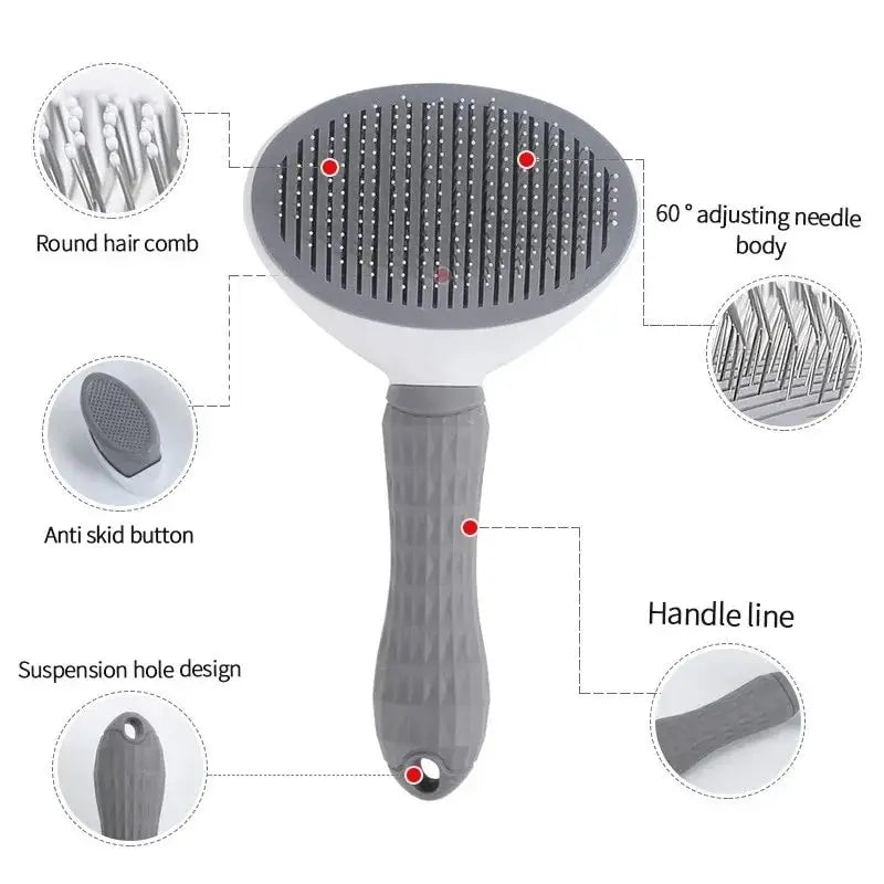 Self-Cleaning Pet Hair Removal Brush for Grooming - BIG FRENCHIES