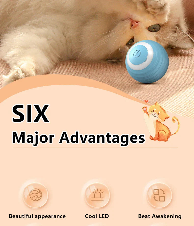 Smart Cat Toy Ball: Auto-Rolling for Active Play - BIG FRENCHIES
