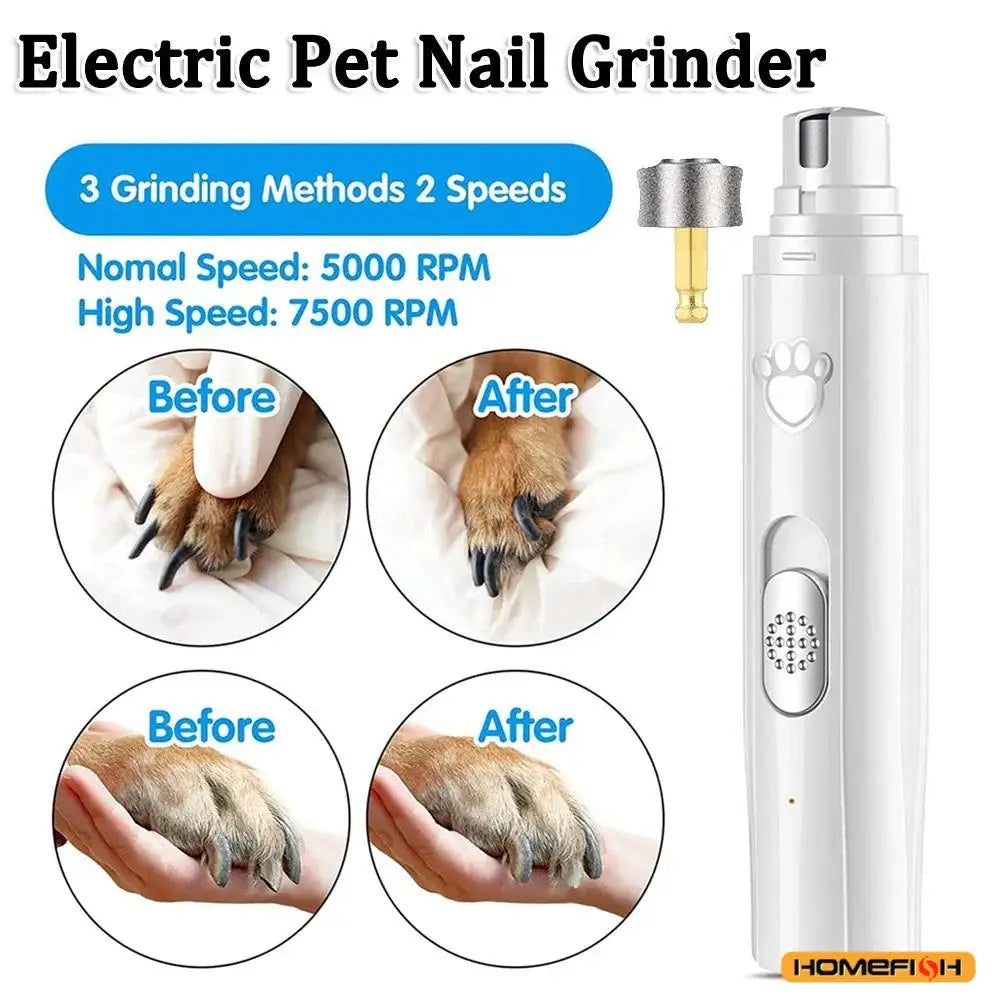 Electric Dog Nail Grinder – USB Rechargeable Pet Nail Clipper & Painless Trimmer for Small and Large Pets - BIG FRENCHIES
