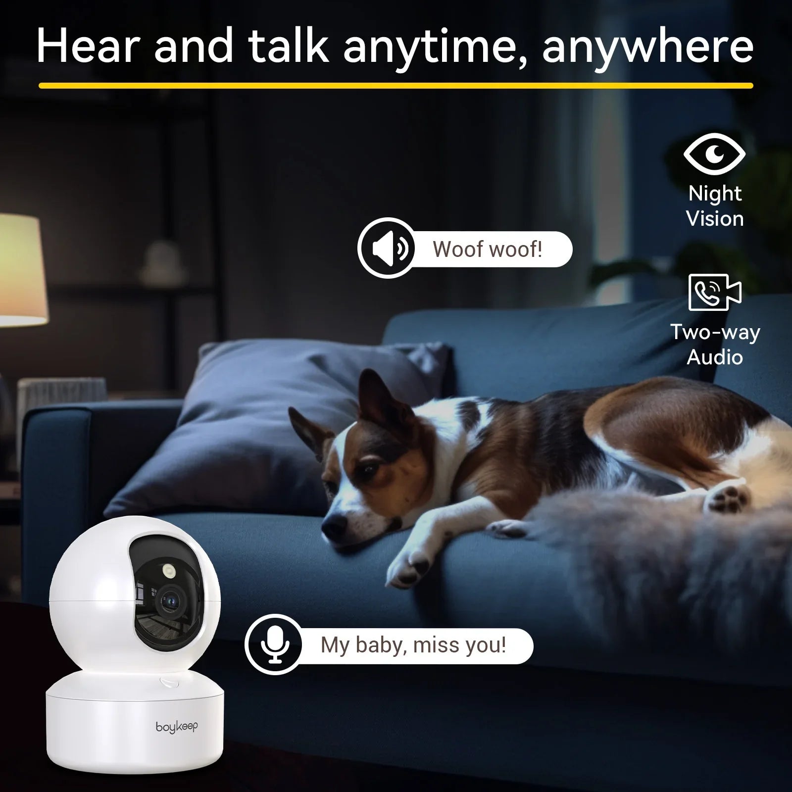 BoyKeep Smart Camera 2K WiFi Indoor Security - BIG FRENCHIES