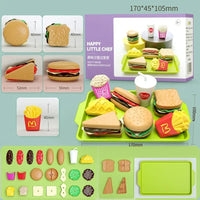 Children Hamburger Pretend Play Kitchen Toy Set – Sandwich & Fries - BIG FRENCHIES