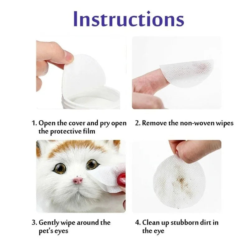 Gentle Pet Eye Wipes for Tear Stains 130 Pcs - BIG FRENCHIES