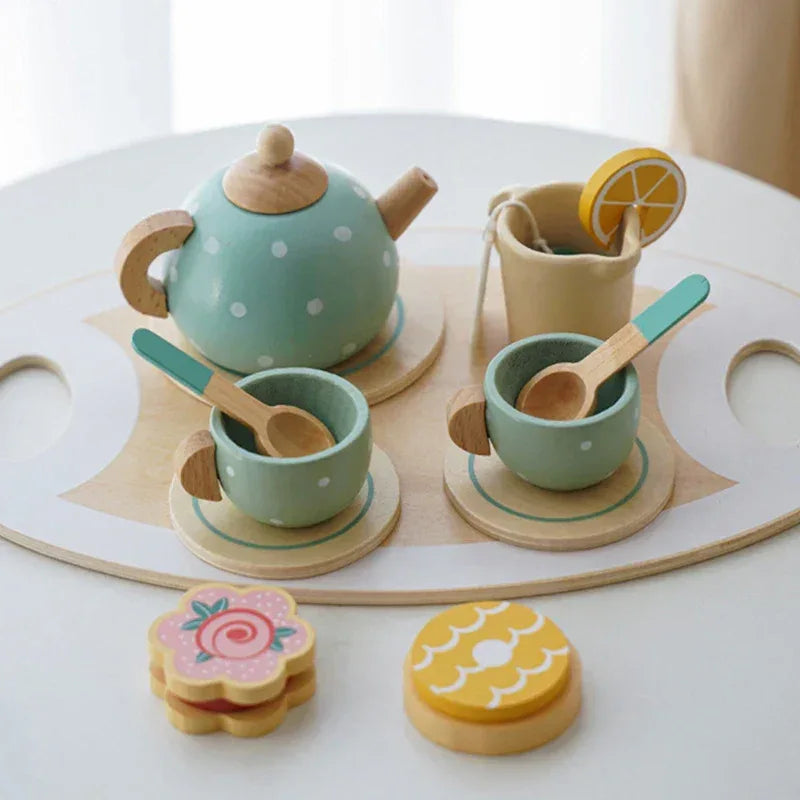 Wooden Afternoon Tea Set Toy | Kitchen Accessories Play for Kids - BIG FRENCHIES