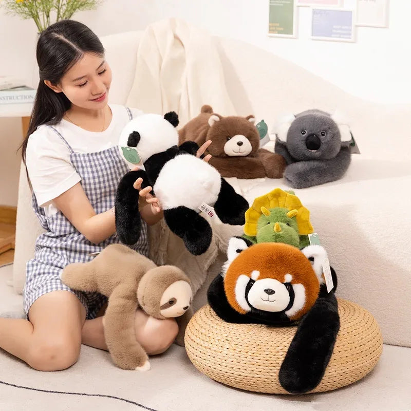 Kawaii Forest Animal Plush Doll – Soft Long-Arm Raccoon & Panda - BIG FRENCHIES