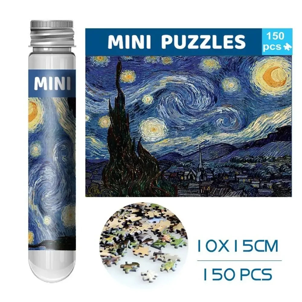 150PCS Oil Painting Jigsaw Puzzles – Mini Test Tube Educational Toy - BIG FRENCHIES
