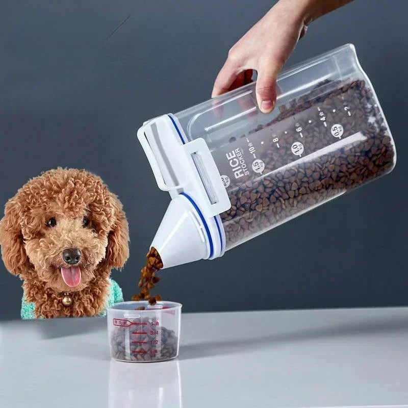 Dog & Cat Food Storage Container – 1.5kg/2kg with Measuring Cup - BIG FRENCHIES