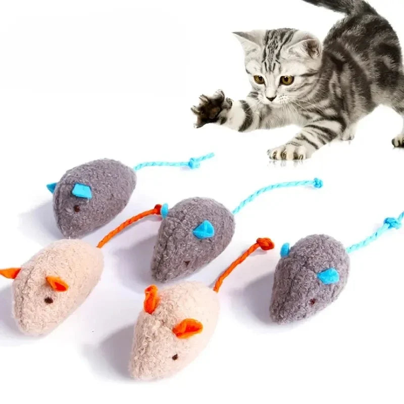 Plush Rat Cat Toy Set – 3/7PCS Durable Linen Indoor Play - BIG FRENCHIES
