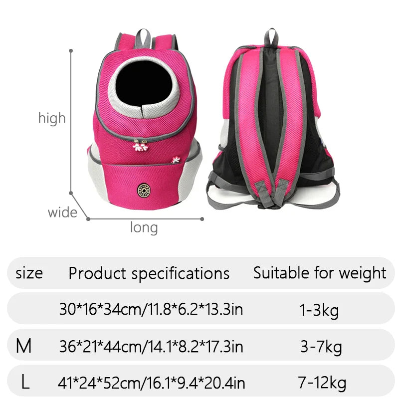 Double Shoulder Pet Carrier Backpack – Breathable Travel Dog Bag - BIG FRENCHIES