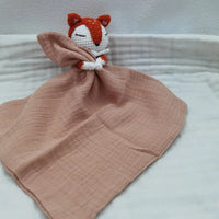 Baby Bib with Sleeping Animals Rattle