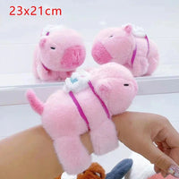 Kawaii Capybara Plush Slap Snap Wristband – Funny Kids Toy Bracelet