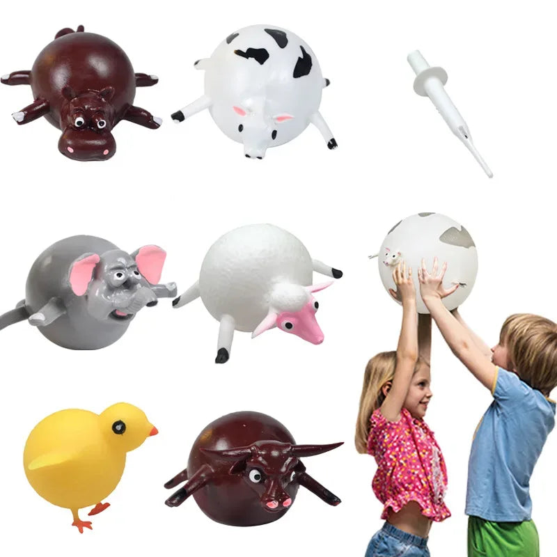 3PCS Inflatable Dinosaur Squeeze Vent Ball Fidget Toy Set - BIG FRENCHIES
