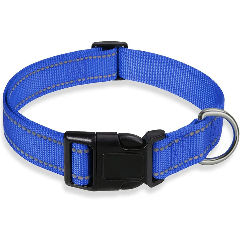 Reflective Adjustable Nylon Dog Collar Strap – Safety Traction Rope - BIG FRENCHIES