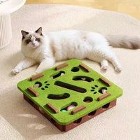 Interactive Cat Puzzle Toy – Felt Maze Box with Bell Balls