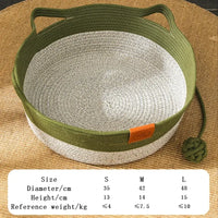 Handwoven Rattan Cat Bed – Cozy, Scratch-Resistant & Washable