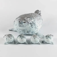 Mother & Baby Seal Plush Toy Set – Soft Zipper Seal Doll Gift